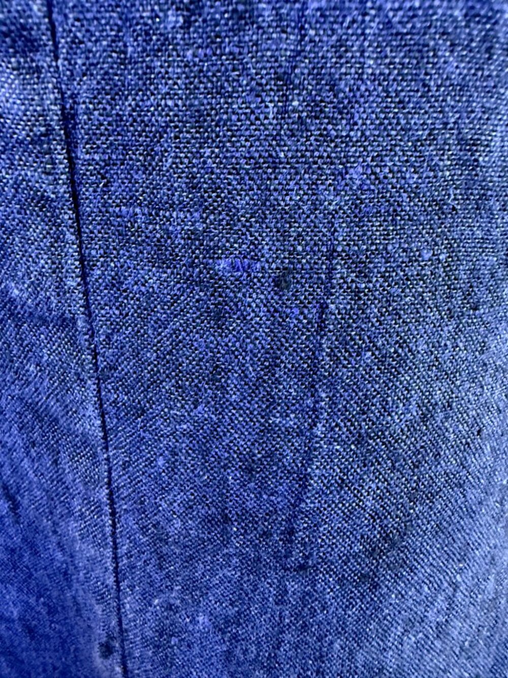 Flax Linen Top Dark Blue Sleeveless Scoop Neck (M) - Picture 5 of 8